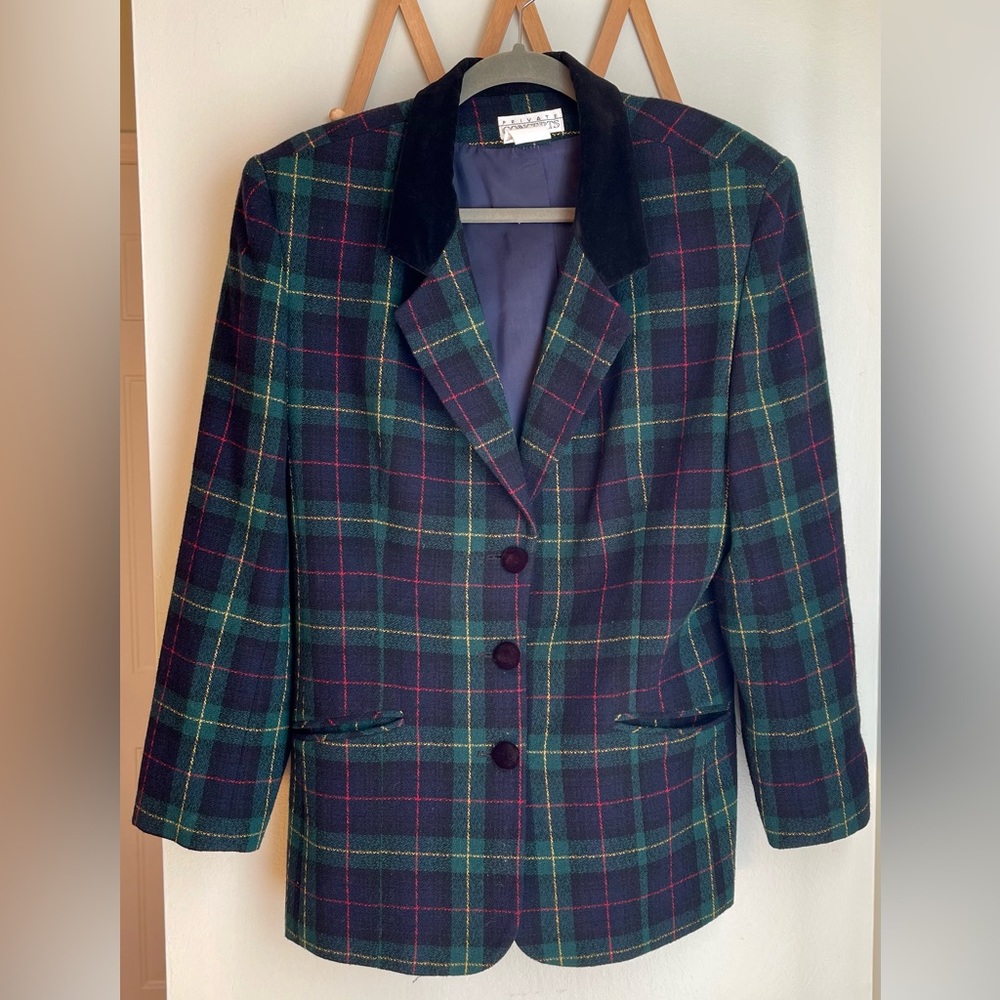 Vintage Plaid Blazer by Private Concepts | 12 | Preppy | Clueless | 90s